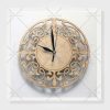 طرح برش لیزری ساعت گلدار