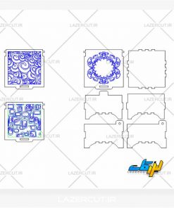 طرح لیزر جعبه فانتزی لیزر کات