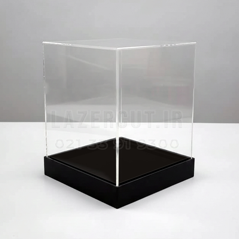 نمونه باکس پلکسی پایه دار شفاف - لیزرکات